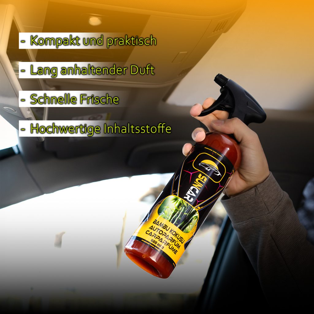Warum ein guter Duft im Auto sinnvoll ist – SunCar Auto-Parfüm Bambusduft im Alltag 14 Das SunCar Auto-Parfüm mit Bambusduft bietet eine erfrischende und dezente Duftlösung für Ihr Auto, die eine angenehme Atmosphäre schafft und unerwünschte Gerüche effektiv neutralisiert.