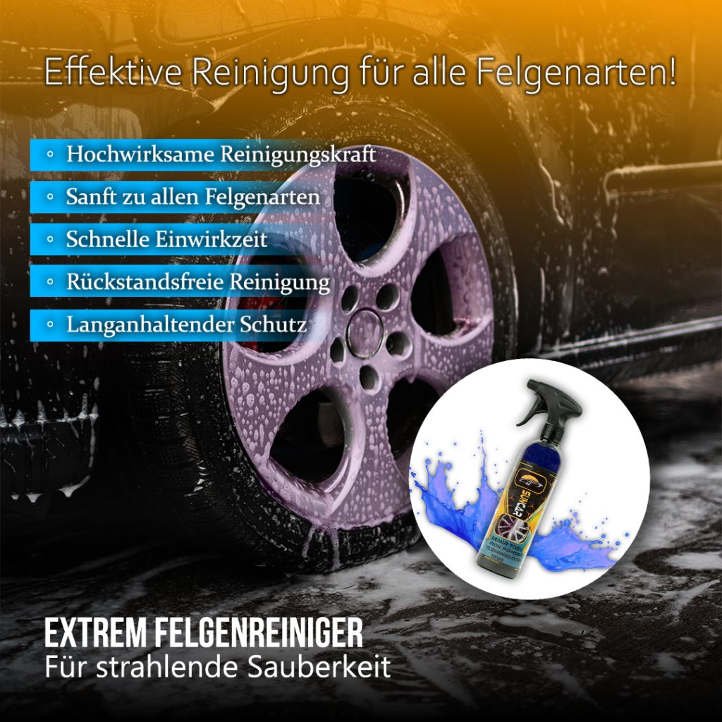 Anwendung in der Praxis – Schritt-für-Schritt Anleitung für SunCar Felgenreiniger Extrem 2 Der SunCar Felgenreiniger Extrem ist die perfekte Lösung für alle, die ihre Felgen gründlich und schonend reinigen möchten.